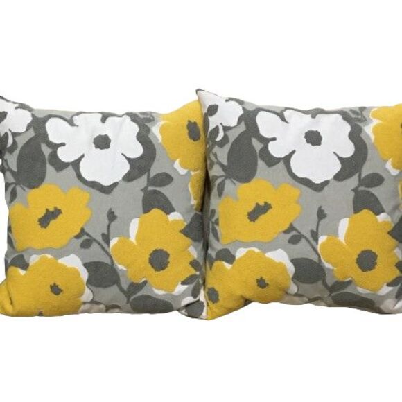 Pair (2) ENVOGUE Throw Pillows Crewel Embroidery 20x20" Feather/Down Insert - Picture 1 of 14